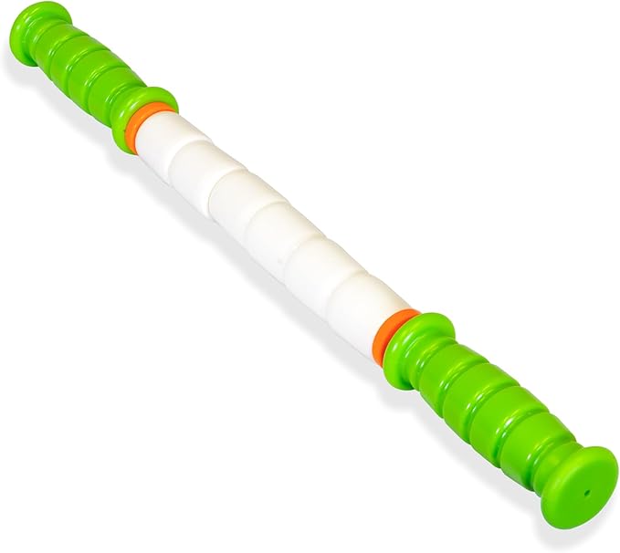 A person using a multi-density foam roller for a sore back to massage and release tight muscles.