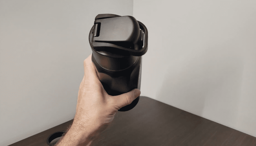 A smart water bottle connected to a smartphone app for hydration tracking